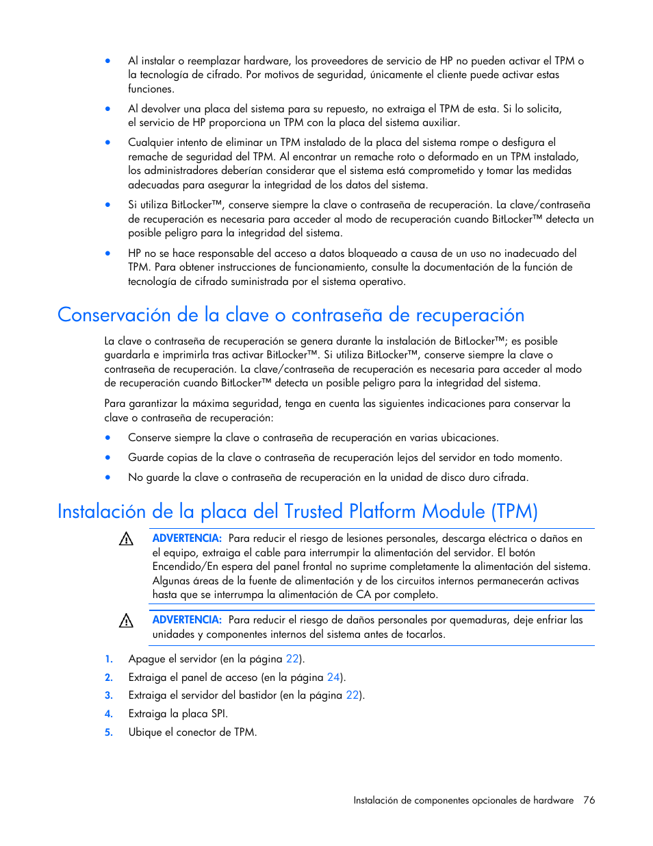 HP Servidor HP ProLiant DL980 G7 User Manual | Page 76 / 143