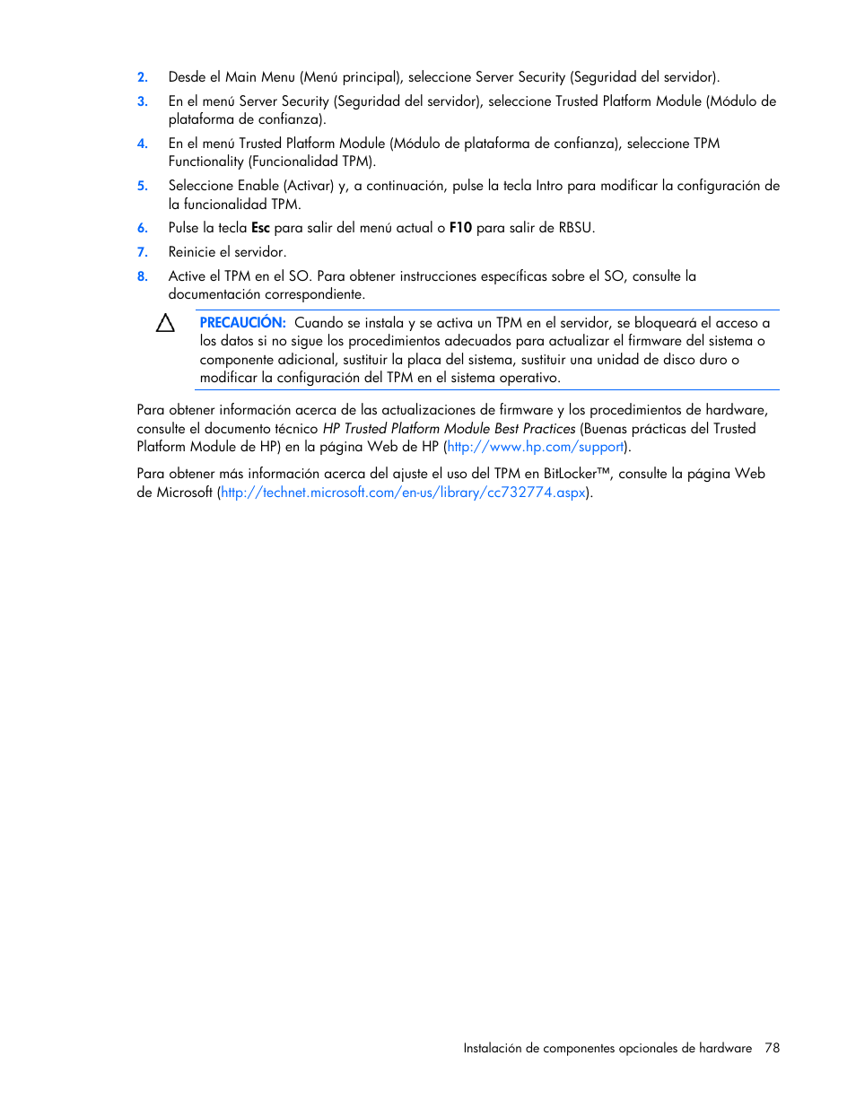 HP Servidor HP ProLiant DL980 G7 User Manual | Page 78 / 143