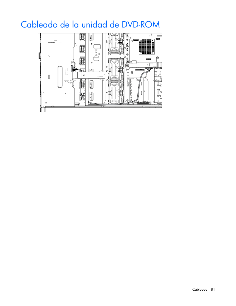 Cableado de la unidad de dvd-rom | HP Servidor HP ProLiant DL980 G7 User Manual | Page 81 / 143