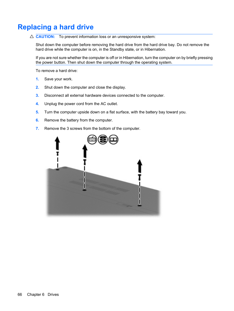 Replacing a hard drive | HP ProBook 5320m Notebook PC User Manual | Page 76 / 140
