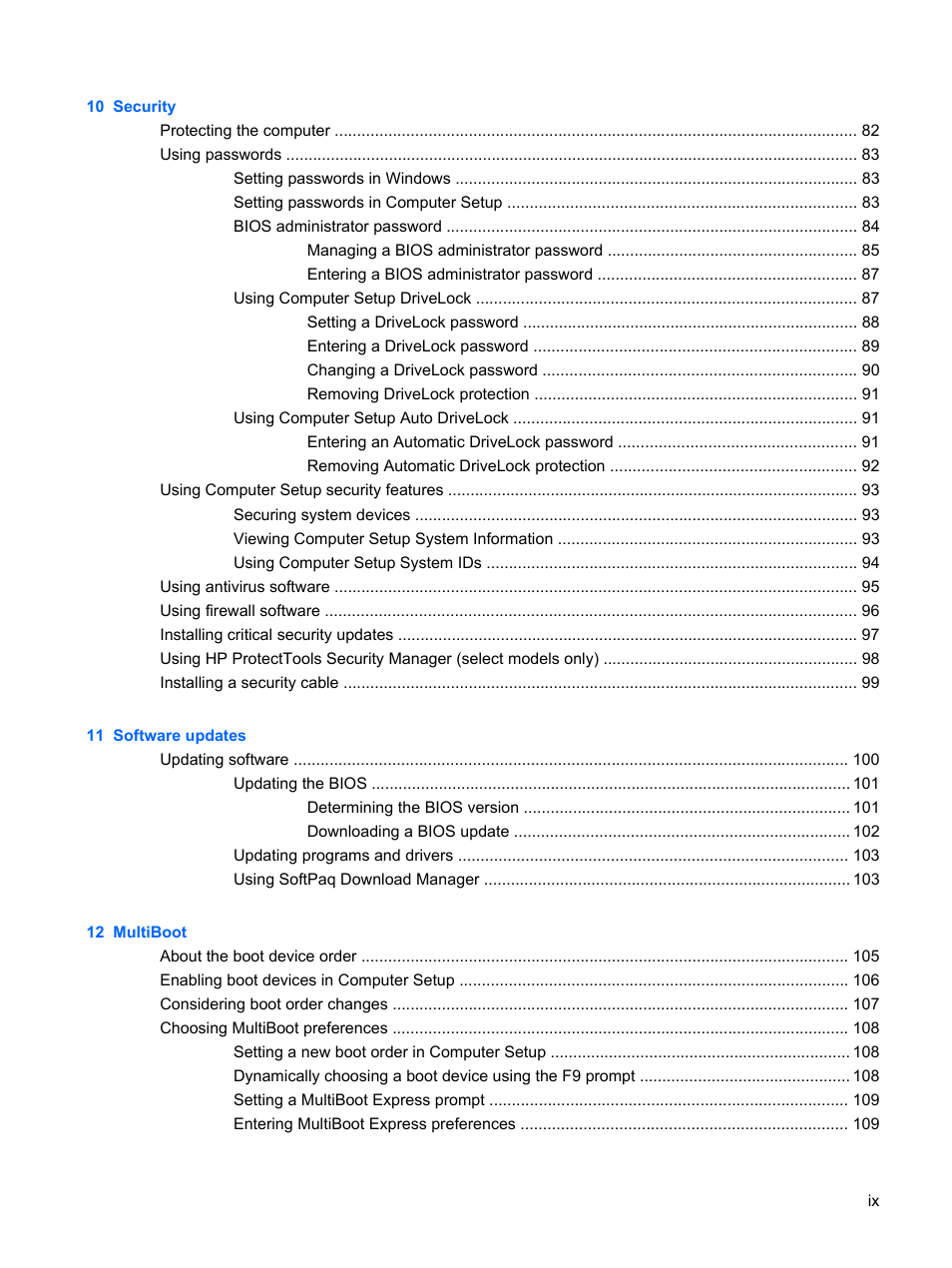 HP ProBook 5320m Notebook PC User Manual | Page 9 / 140