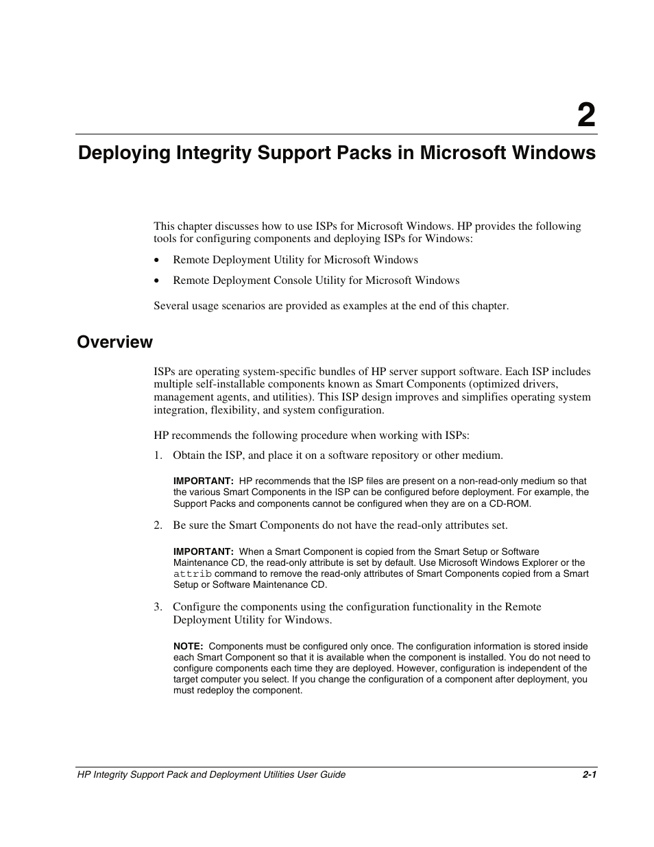Overview, Chapter 2, Overview -1 | HP Integrity rx4640 Server User Manual | Page 11 / 48