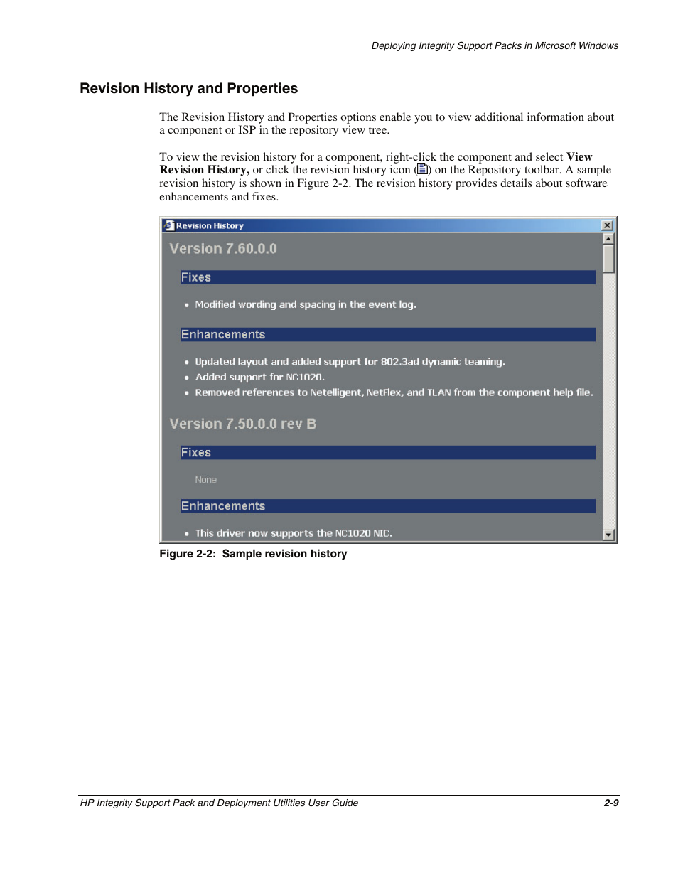 Revision history and properties, Revision history and properties -9 | HP Integrity rx4640 Server User Manual | Page 19 / 48