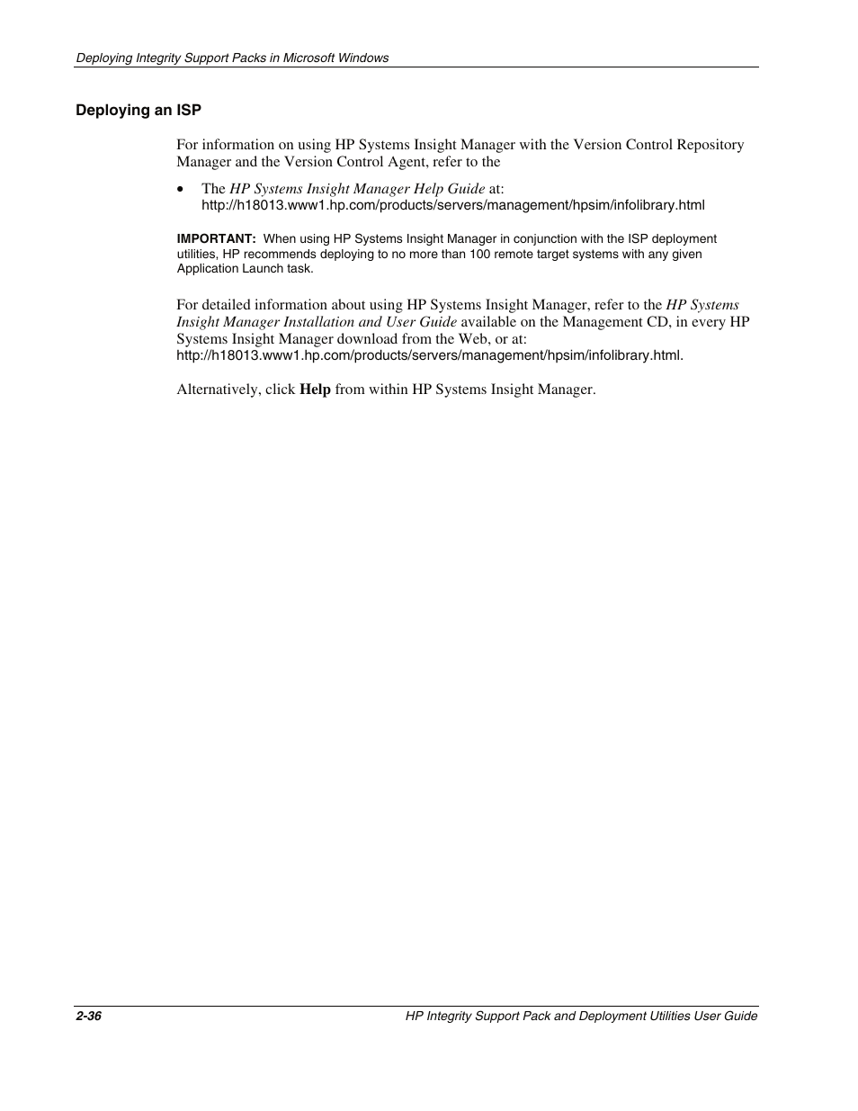 Deploying an isp | HP Integrity rx4640 Server User Manual | Page 46 / 48