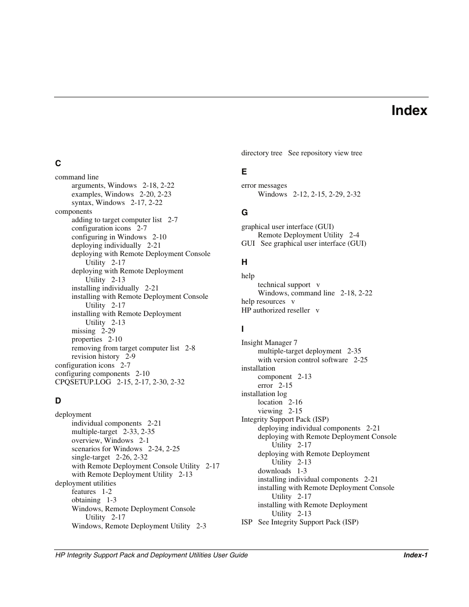 Index | HP Integrity rx4640 Server User Manual | Page 47 / 48