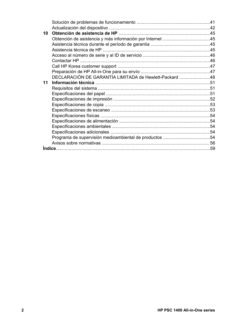 HP Equipo multifunción HP PSC 1417 Impresora Escáner Copiadora User Manual | Page 6 / 68