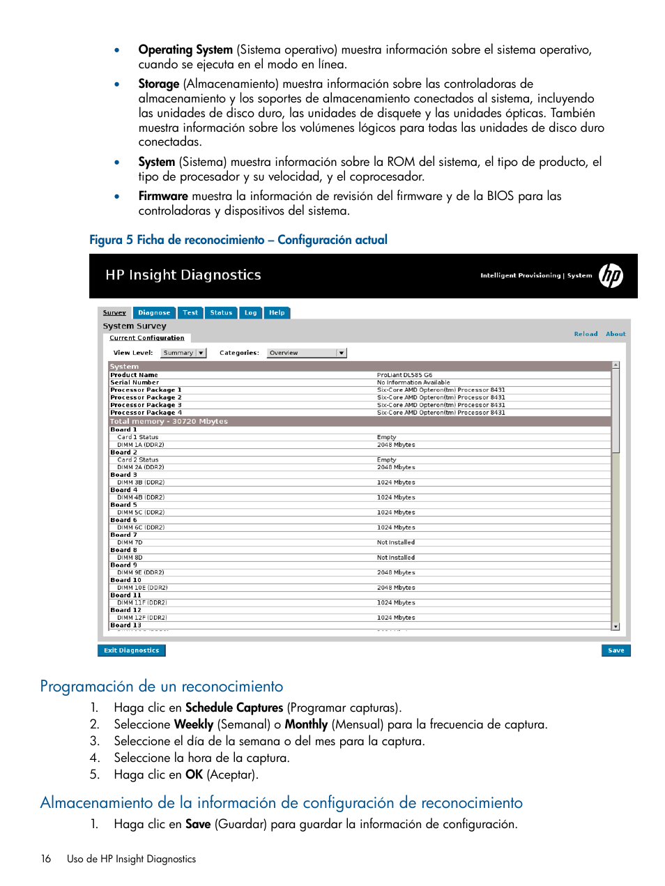 Programación de un reconocimiento | HP Software HP Insight Diagnostics User Manual | Page 16 / 43