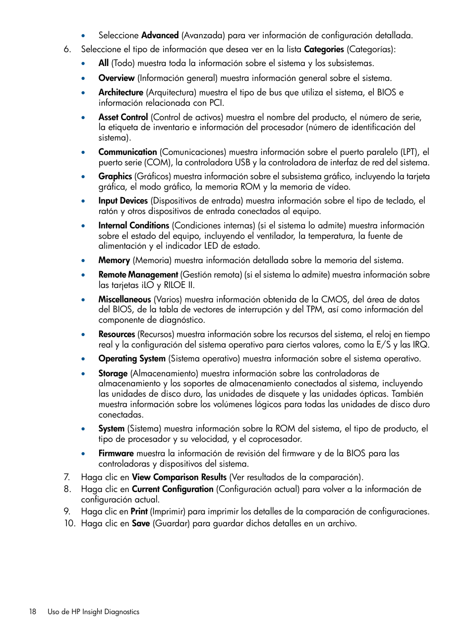 HP Software HP Insight Diagnostics User Manual | Page 18 / 43