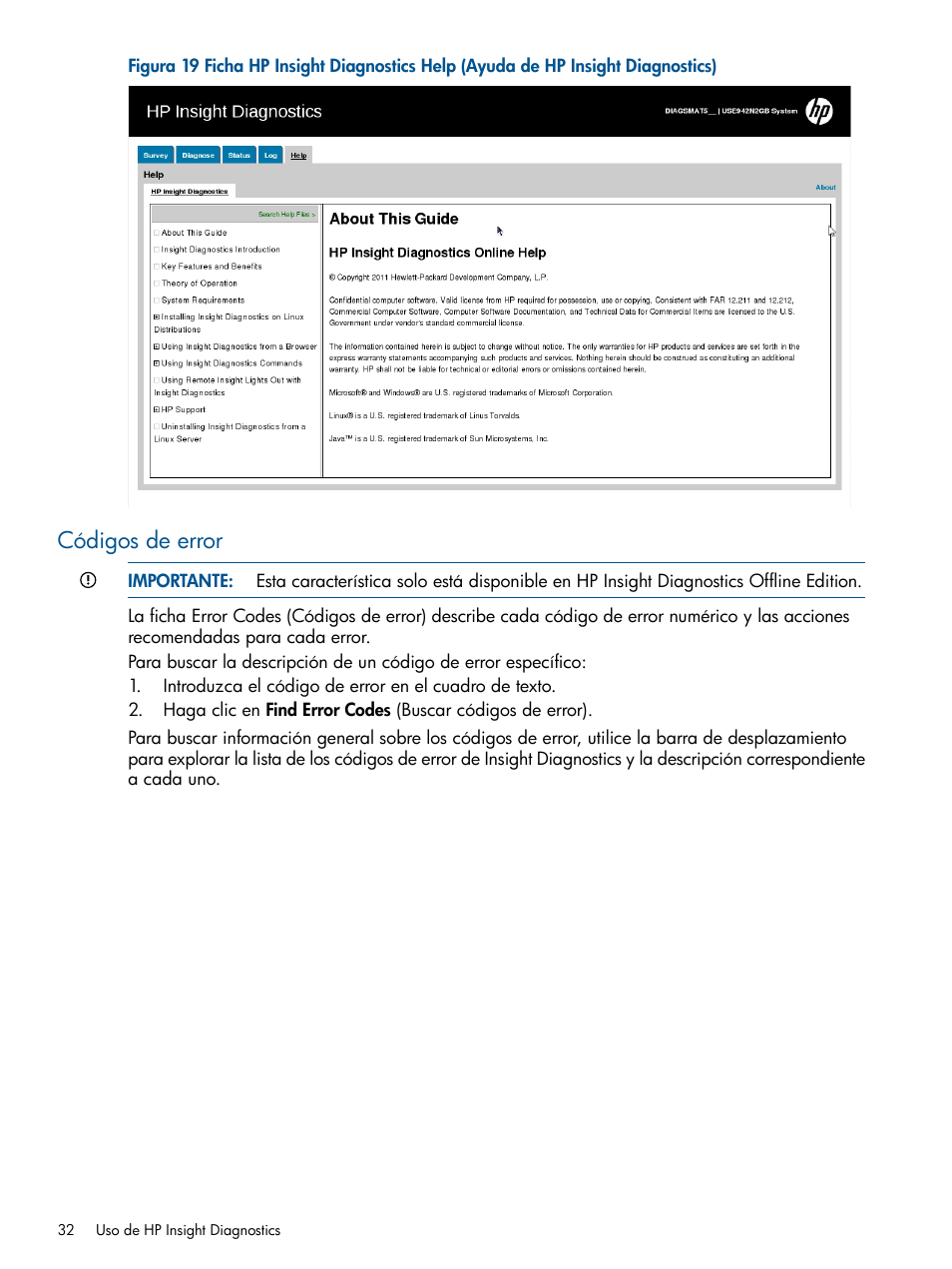 Códigos de error | HP Software HP Insight Diagnostics User Manual | Page 32 / 43