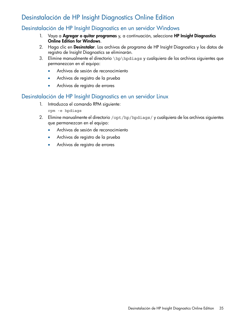 HP Software HP Insight Diagnostics User Manual | Page 35 / 43