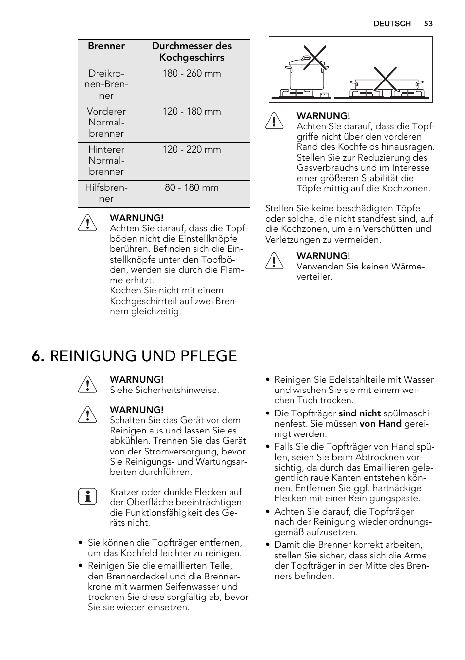 Reinigung und pflege | AEG HG654440SM User Manual | Page 53 / 64