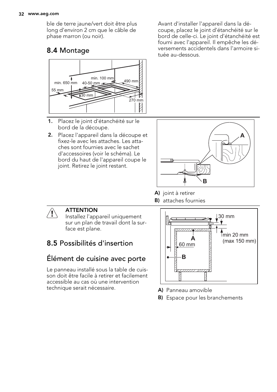 4 montage | AEG HK312000H User Manual | Page 32 / 48