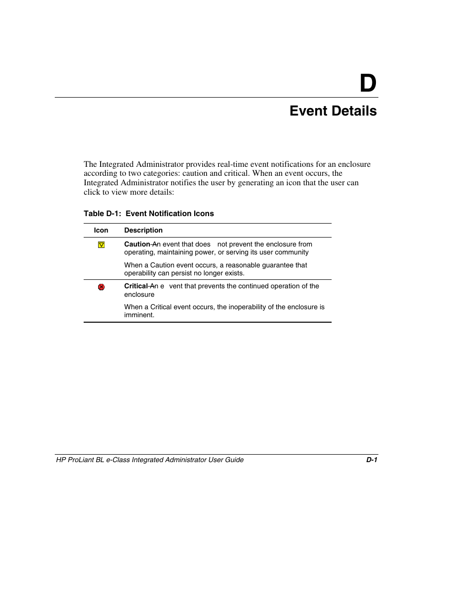 Appendix d: event details, Appendix d, Event details | HP ProLiant BL10e G2 Server Blade User Manual | Page 202 / 232