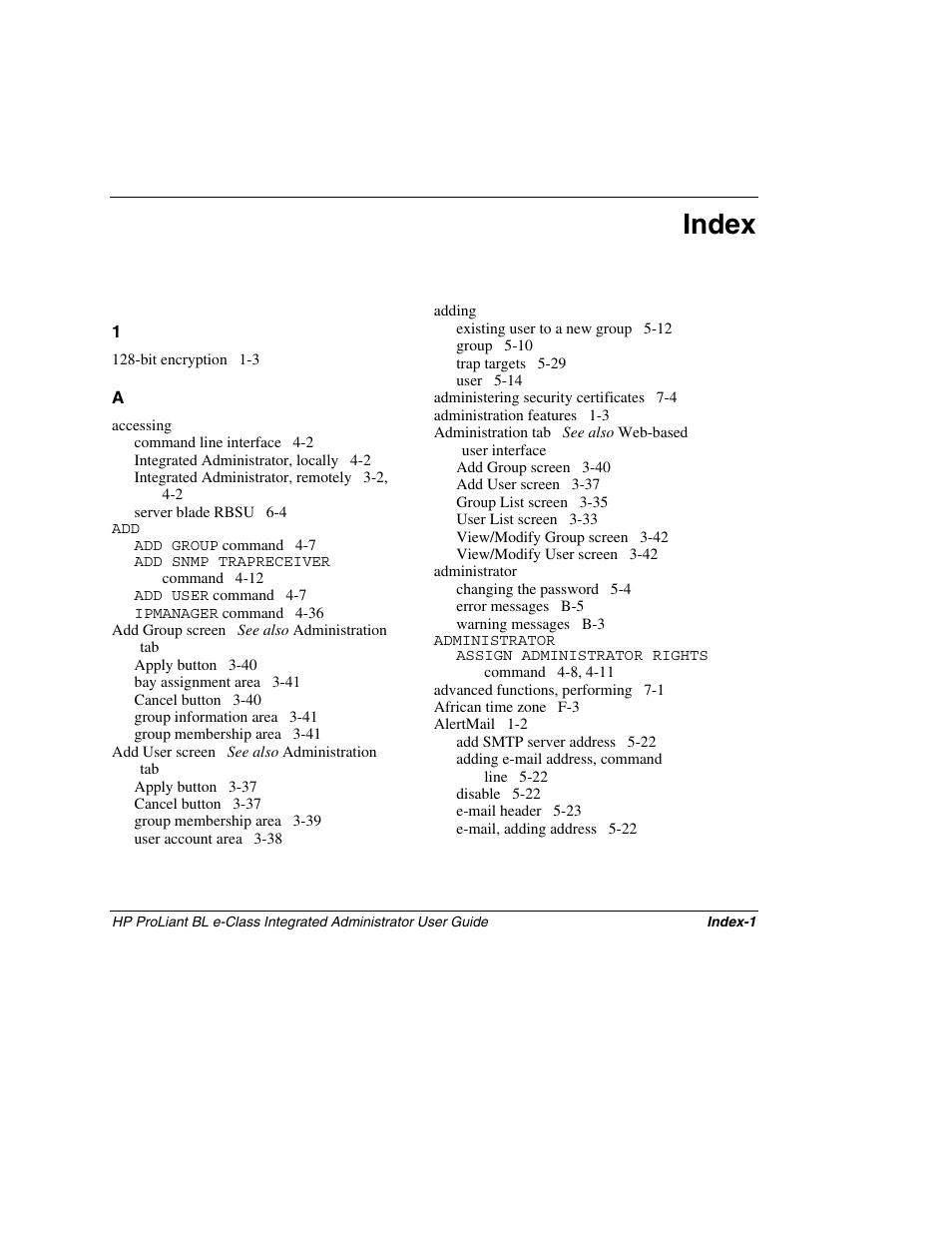 Index | HP ProLiant BL10e G2 Server Blade User Manual | Page 221 / 232