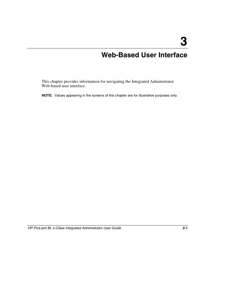 Chapter 3: web-based user interface, Chapter 3, Web-based user interface | HP ProLiant BL10e G2 Server Blade User Manual | Page 33 / 232