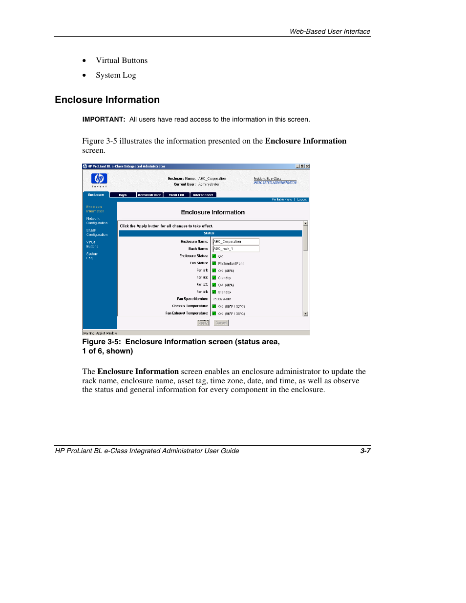 Enclosure information, Enclosure information -7 | HP ProLiant BL10e G2 Server Blade User Manual | Page 39 / 232