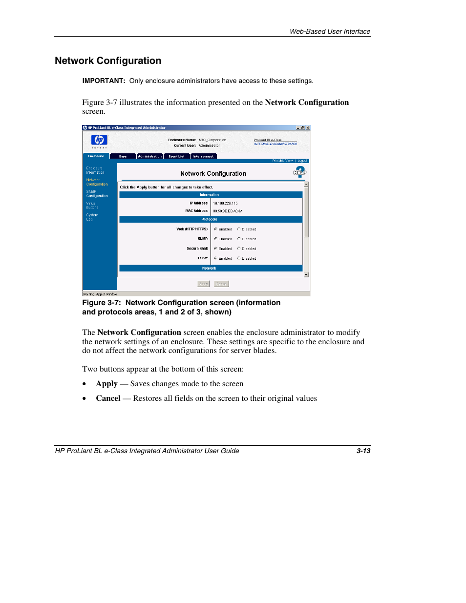 Network configuration, Network configuration -13 | HP ProLiant BL10e G2 Server Blade User Manual | Page 45 / 232