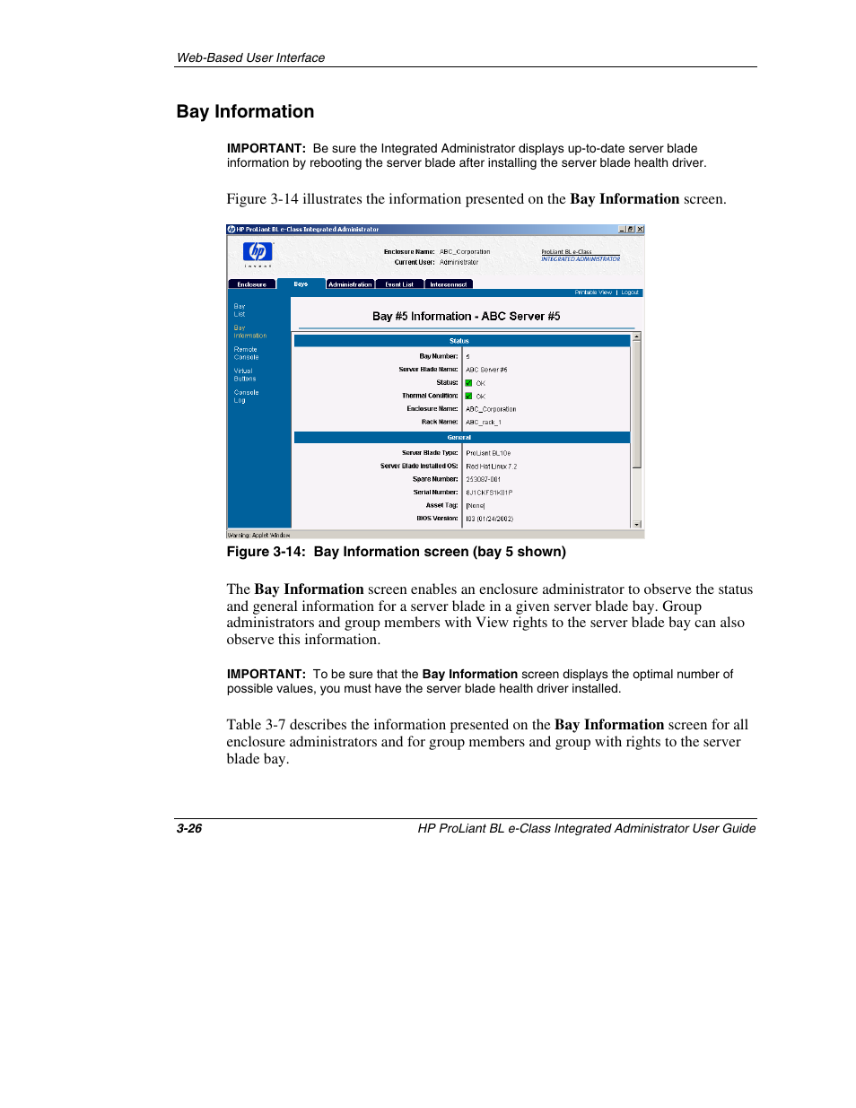 Bay information, Bay information -26 | HP ProLiant BL10e G2 Server Blade User Manual | Page 58 / 232