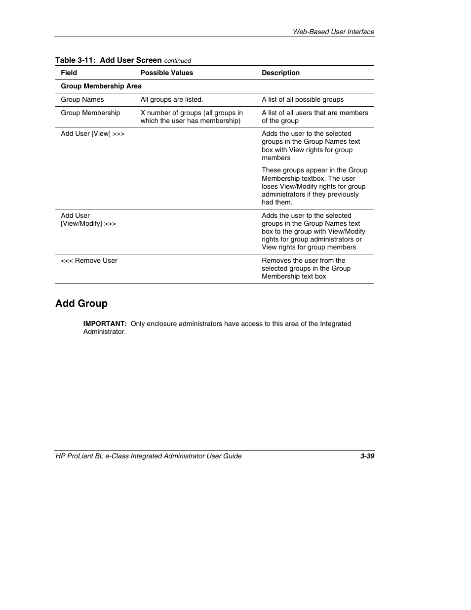 Add group, Add group -39 | HP ProLiant BL10e G2 Server Blade User Manual | Page 71 / 232