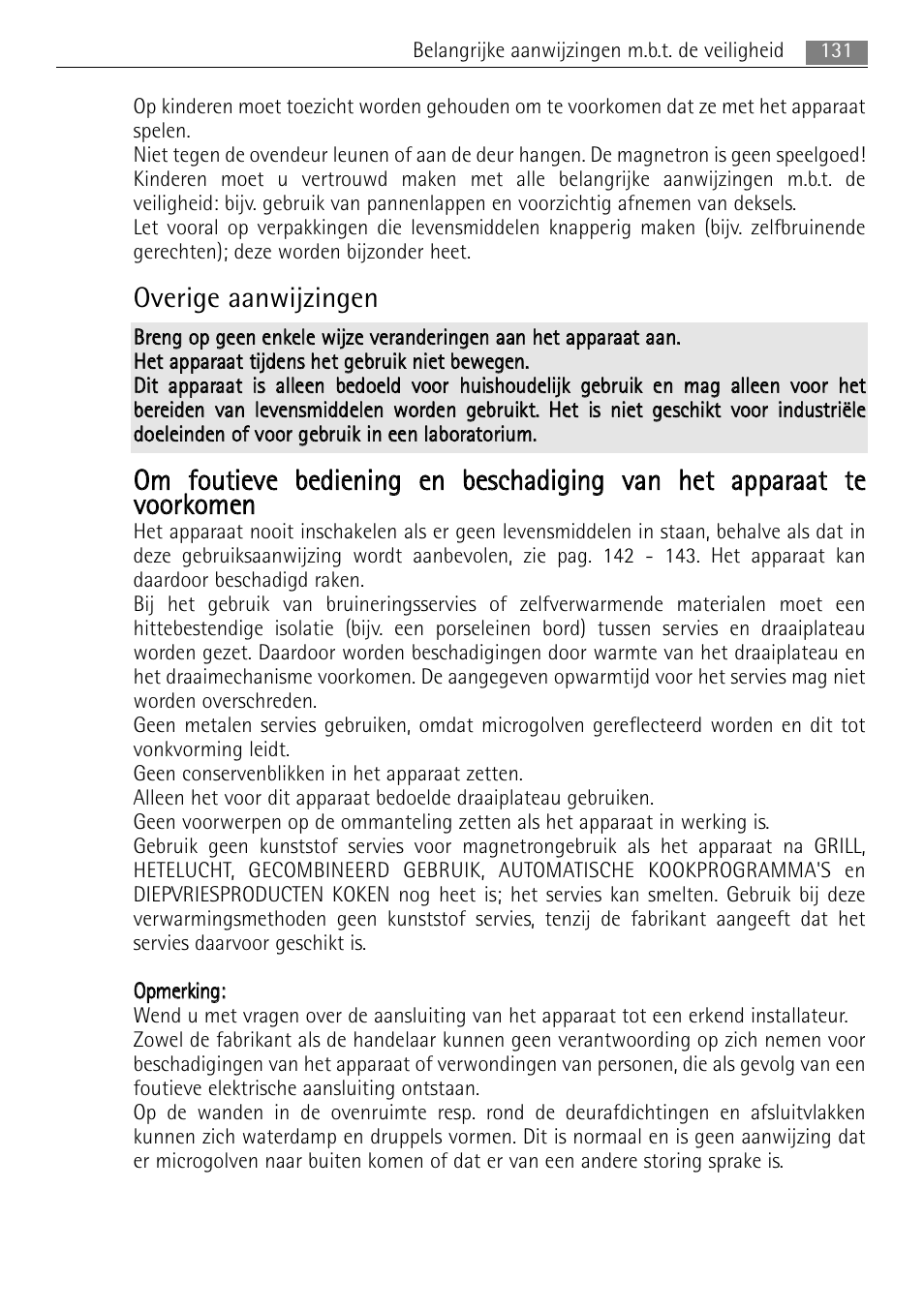 Overige aanwijzingen | AEG MCC4061E-M User Manual | Page 131 / 252