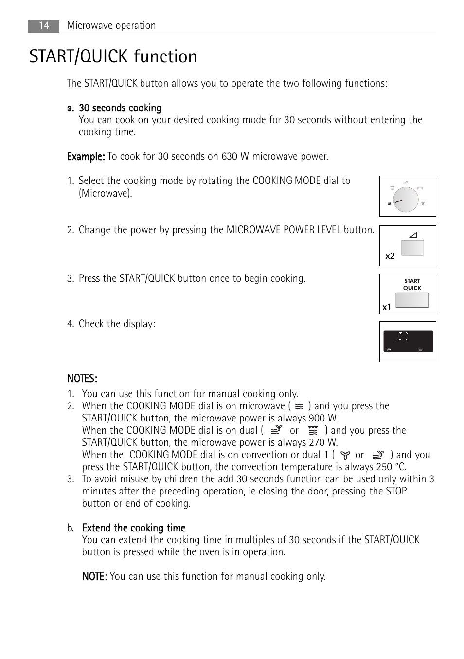 Start/quick function | AEG MCC4061E-M User Manual | Page 14 / 252