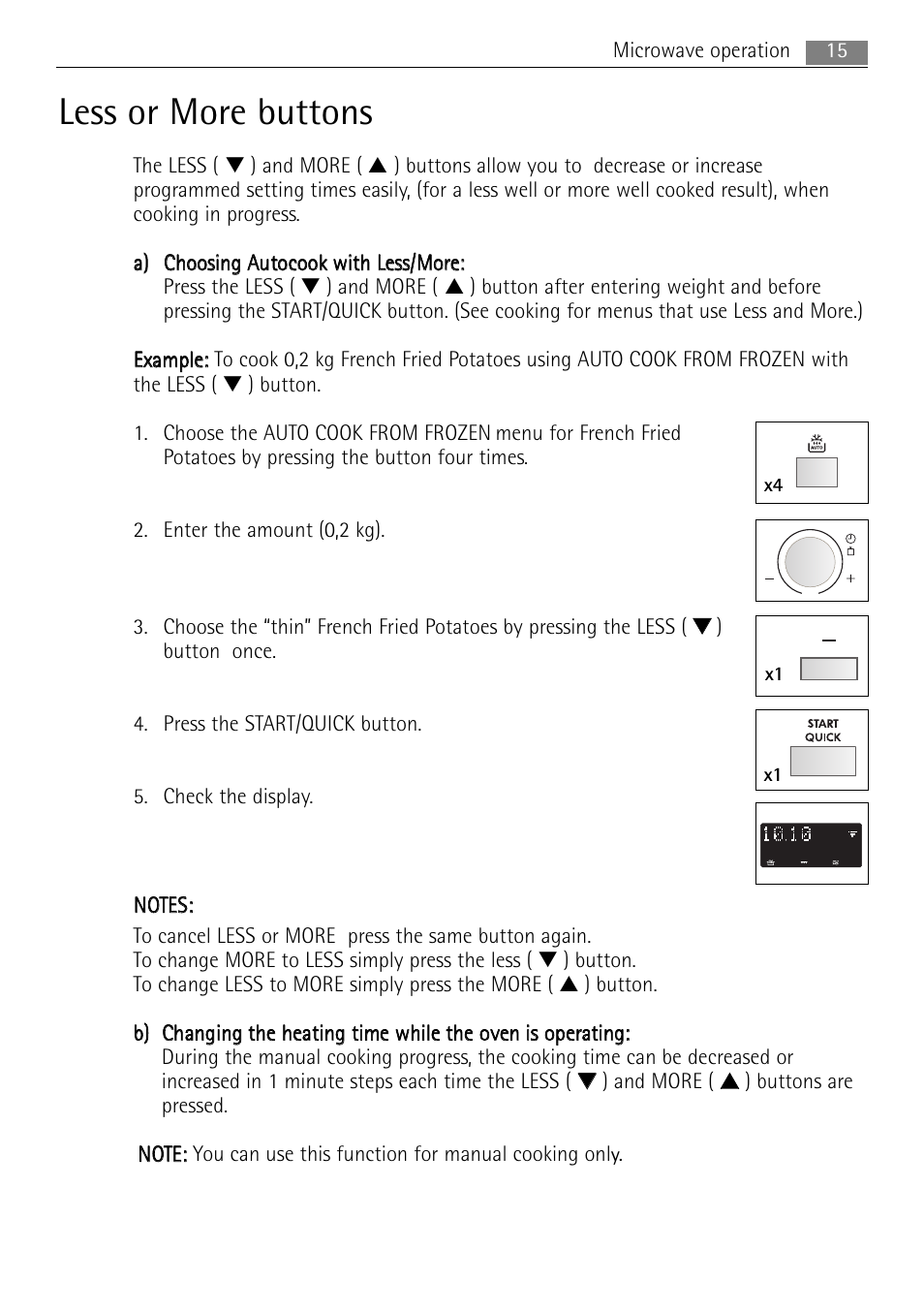 Less or more buttons | AEG MCC4061E-M User Manual | Page 15 / 252