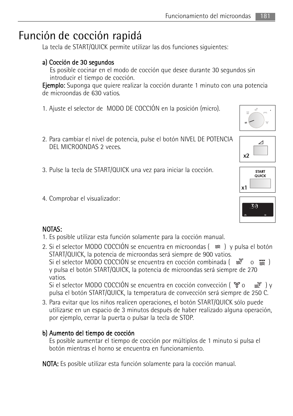 Función de cocción rapidá | AEG MCC4061E-M User Manual | Page 181 / 252