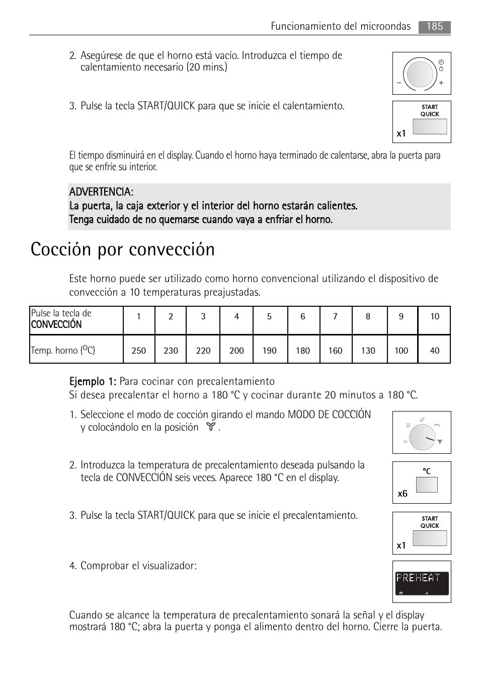 Cocción por convección | AEG MCC4061E-M User Manual | Page 185 / 252
