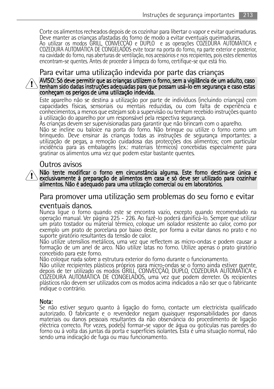 Outros avisos | AEG MCC4061E-M User Manual | Page 213 / 252