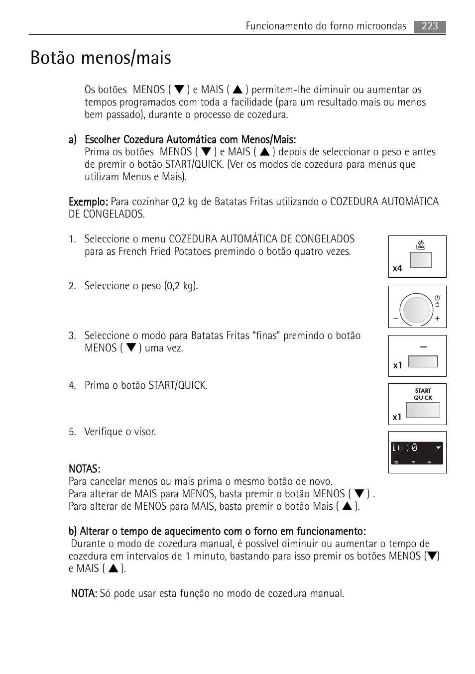 Botão menos/mais | AEG MCC4061E-M User Manual | Page 223 / 252