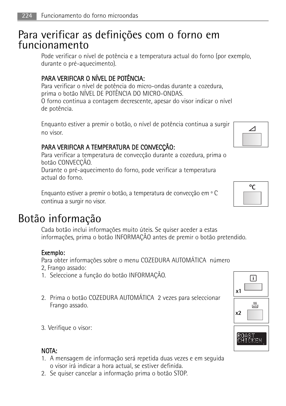 Botão informação | AEG MCC4061E-M User Manual | Page 224 / 252