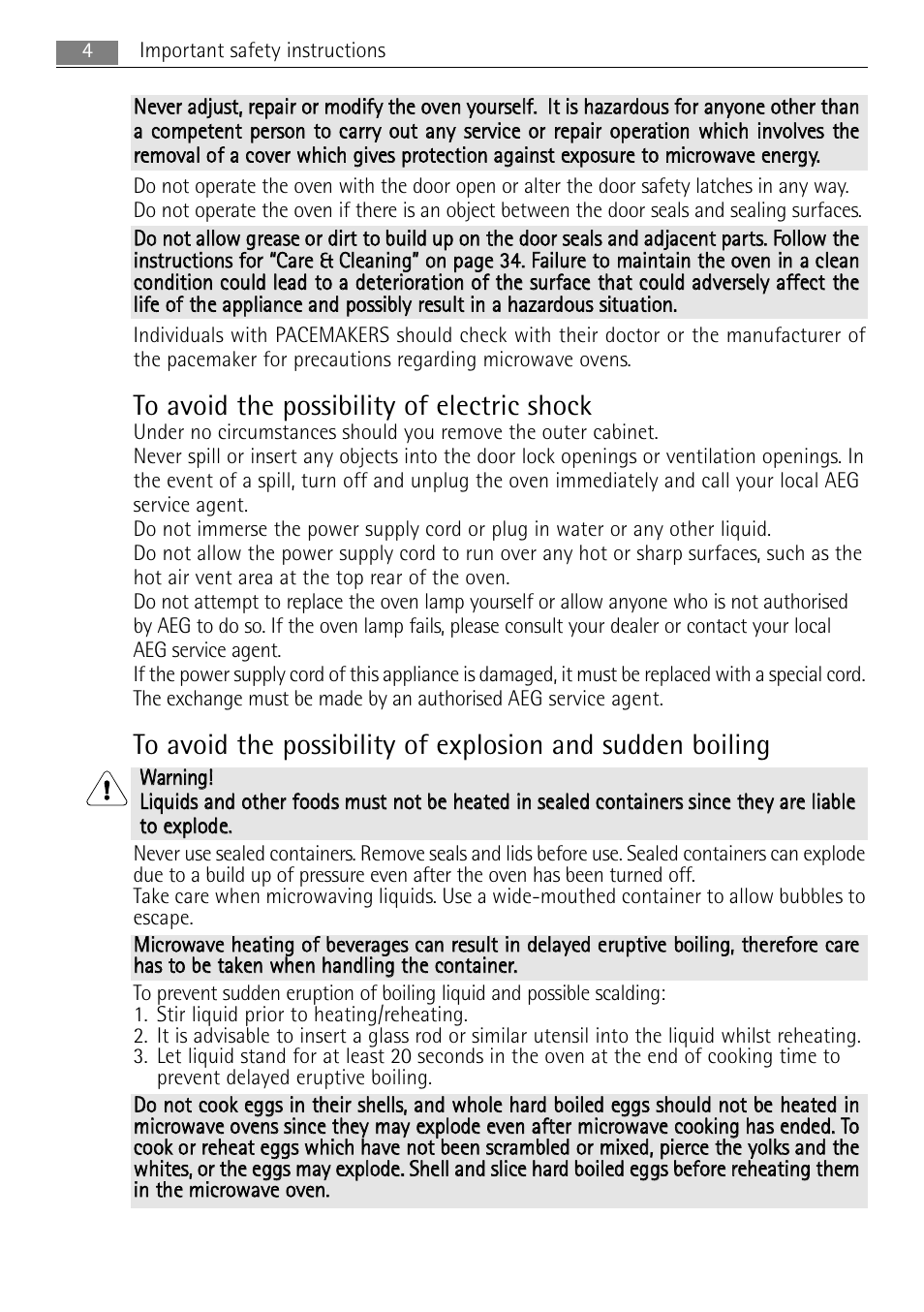AEG MCC4061E-M User Manual | Page 4 / 252