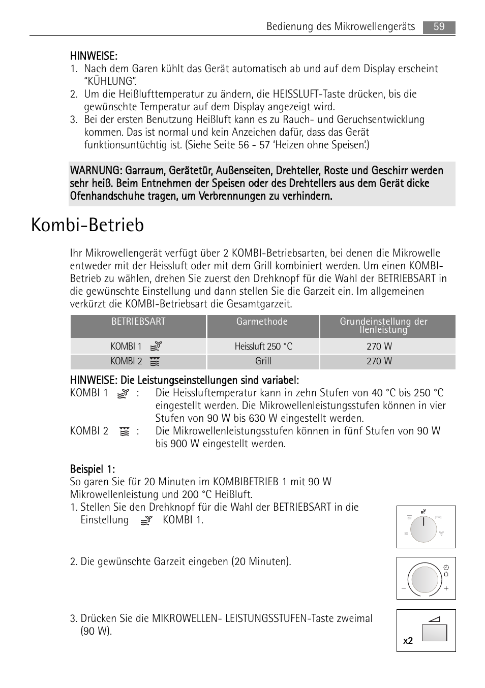 Kombi-betrieb | AEG MCC4061E-M User Manual | Page 59 / 252
