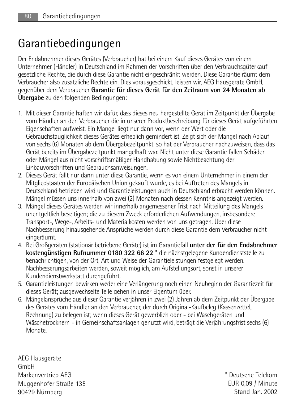 Garantiebedingungen | AEG MCC4061E-M User Manual | Page 80 / 252