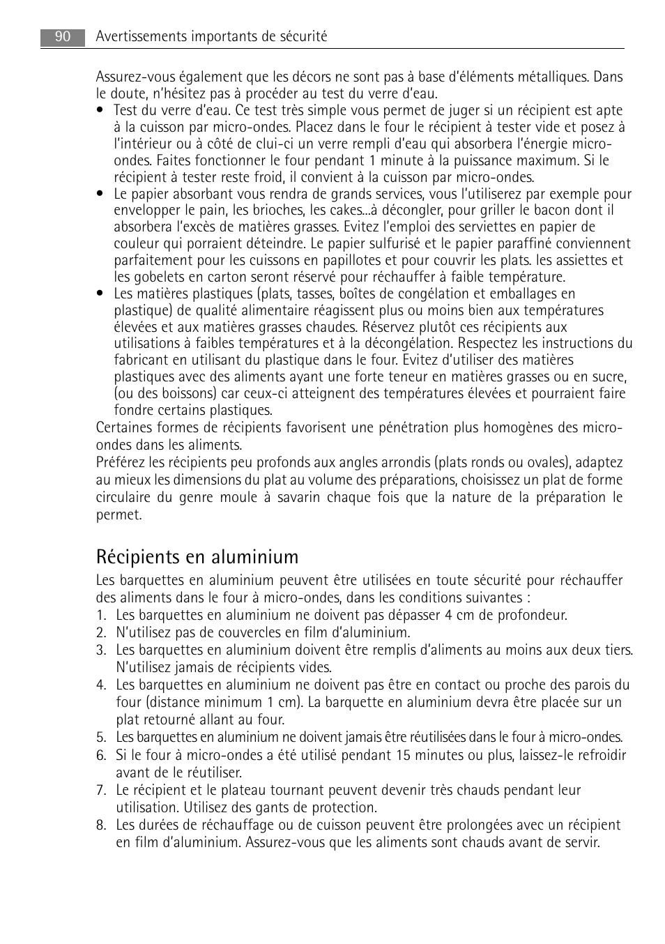 Récipients en aluminium | AEG MCC4061E-M User Manual | Page 90 / 252