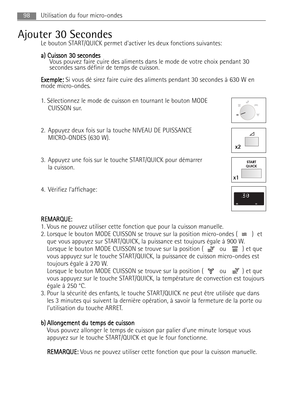 Ajouter 30 secondes | AEG MCC4061E-M User Manual | Page 98 / 252