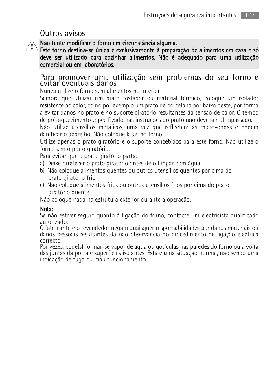 Outros avisos | AEG MC1763E-M User Manual | Page 107 / 168