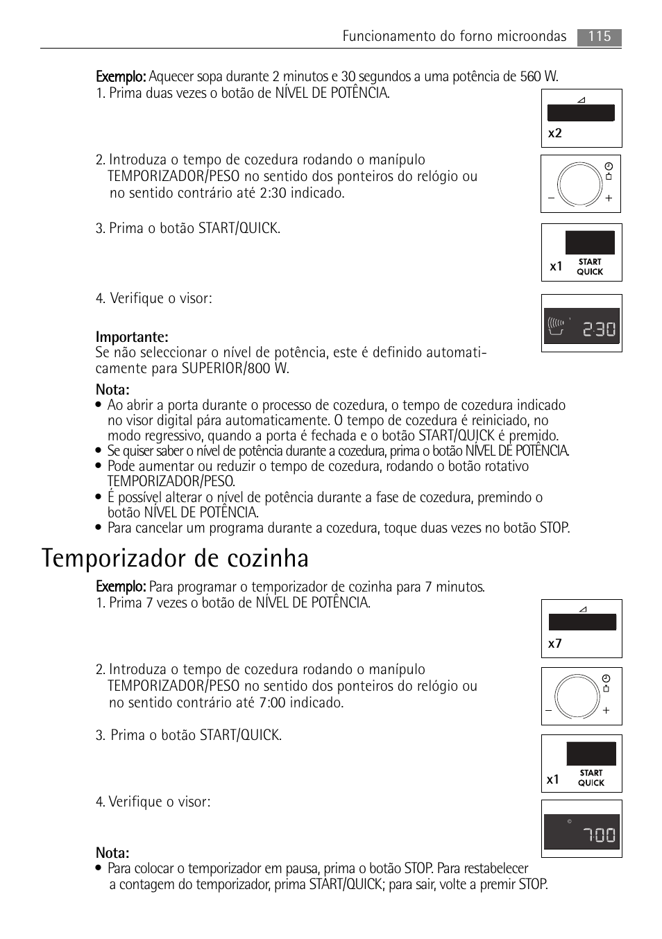 Temporizador de cozinha, X2 x7 x1 | AEG MC1763E-M User Manual | Page 115 / 168