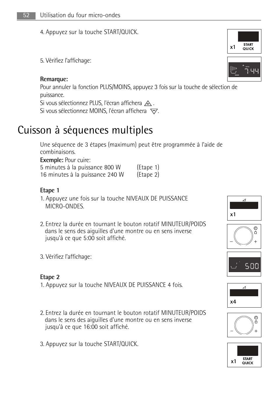 Cuisson à séquences multiples, X1 x4 x1 | AEG MC1763E-M User Manual | Page 52 / 168