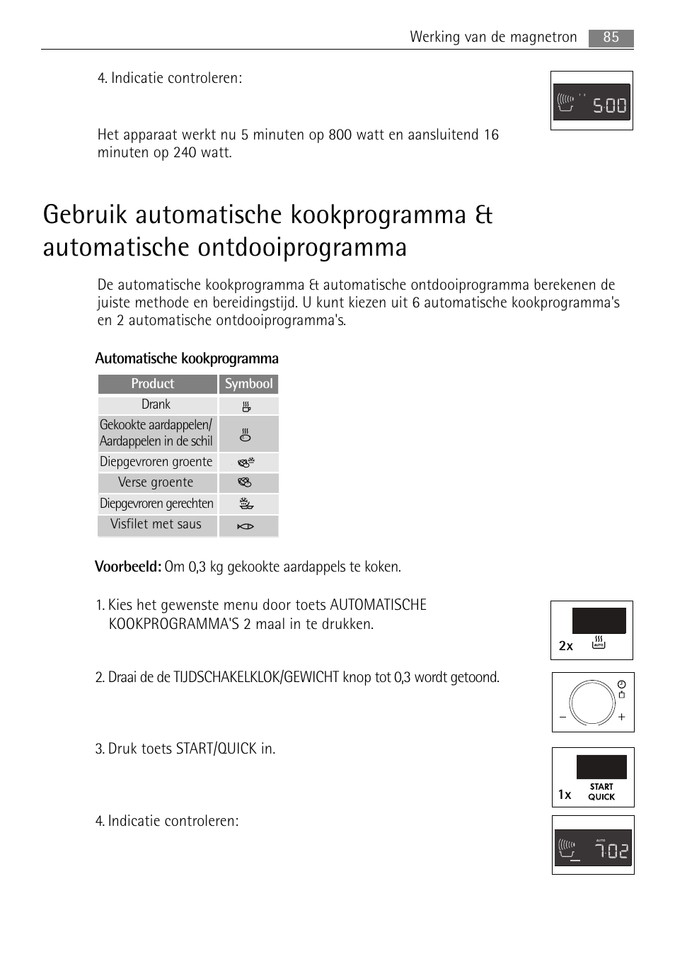 85 werking van de magnetron | AEG MC1763E-M User Manual | Page 85 / 168