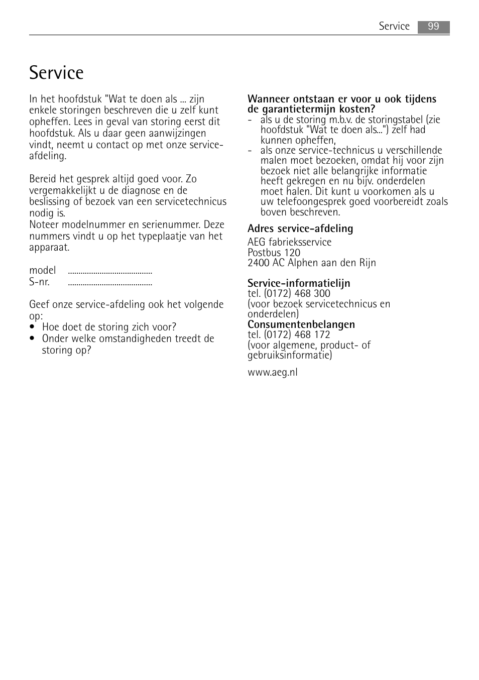 Service | AEG MC1763E-M User Manual | Page 99 / 168