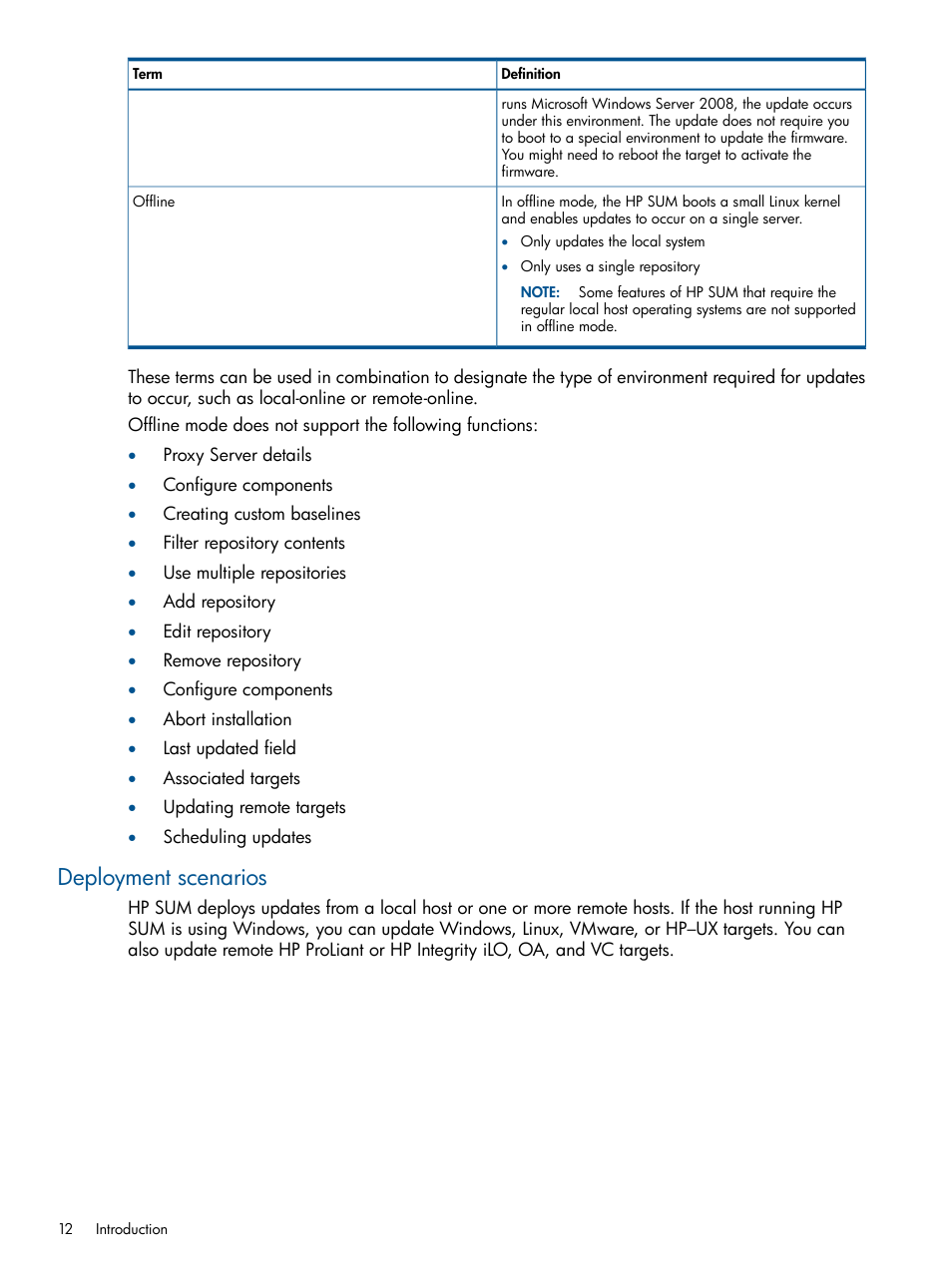 Deployment scenarios | HP Smart Update Manager (User Guide) User Manual | Page 12 / 85