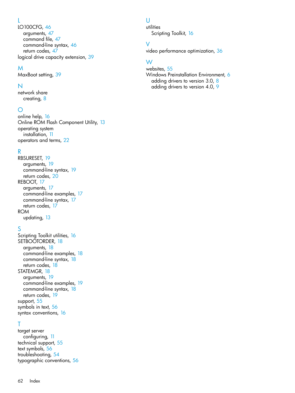 HP Scripting Toolkit for Windows 9.50 User Manual | Page 62 / 62
