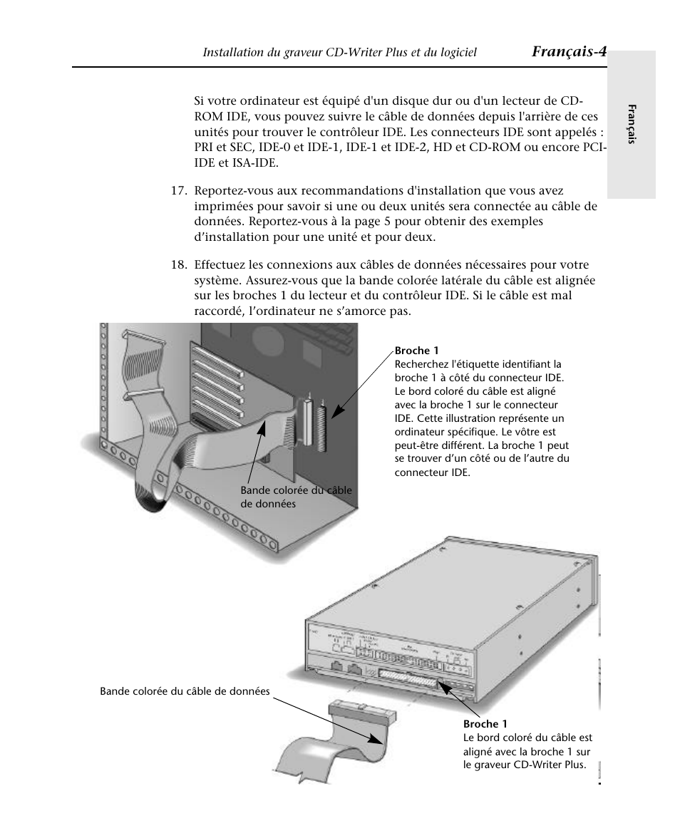 Français-4 | HP Graveur de CD interne HP CD-Writer Plus 7570i User Manual | Page 12 / 46