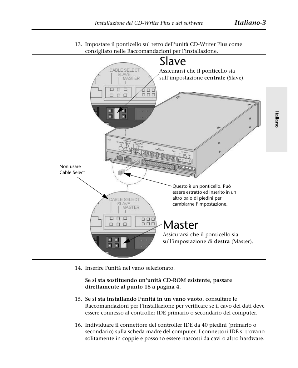 Master, Slave | HP Graveur de CD interne HP CD-Writer Plus 7570i User Manual | Page 23 / 46