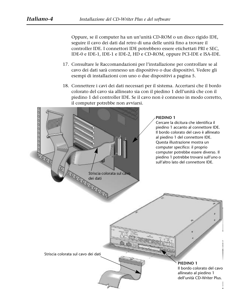 Italiano-4 | HP Graveur de CD interne HP CD-Writer Plus 7570i User Manual | Page 24 / 46