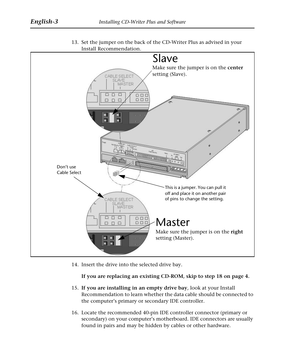 Master, Slave | HP Graveur de CD interne HP CD-Writer Plus 7570i User Manual | Page 35 / 46