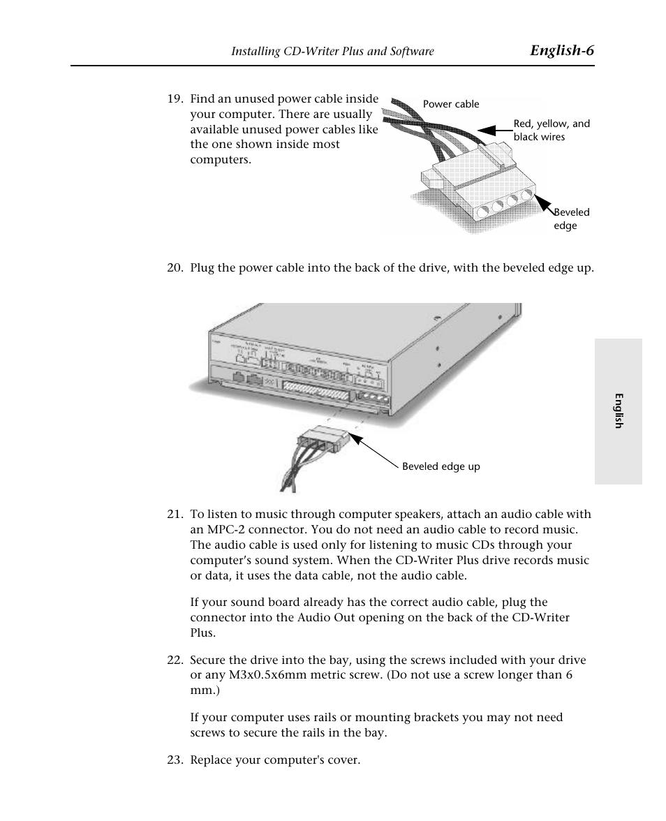 English-6 | HP Graveur de CD interne HP CD-Writer Plus 7570i User Manual | Page 38 / 46