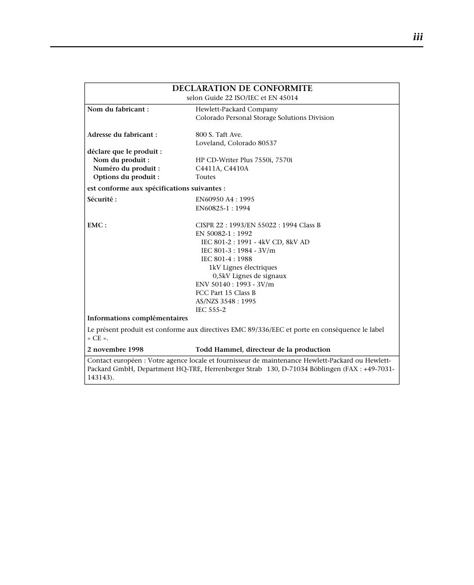 HP Graveur de CD interne HP CD-Writer Plus 7570i User Manual | Page 5 / 46