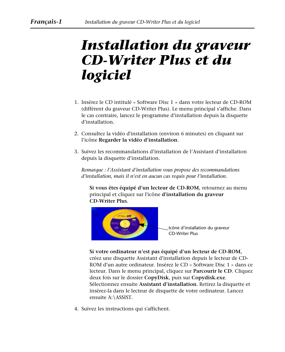 Français | HP Graveur de CD interne HP CD-Writer Plus 7570i User Manual | Page 9 / 46
